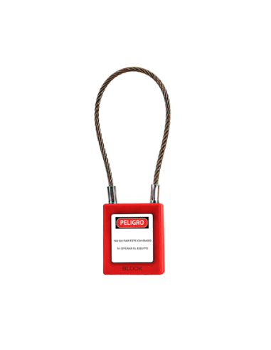 (D) BLOOK 68274 CANDADO CABLE 15CM STANDAR 40 MM ROJO