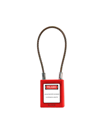 (D) BLOOK 68274 CANDADO CABLE 15CM STANDAR 40 MM ROJO