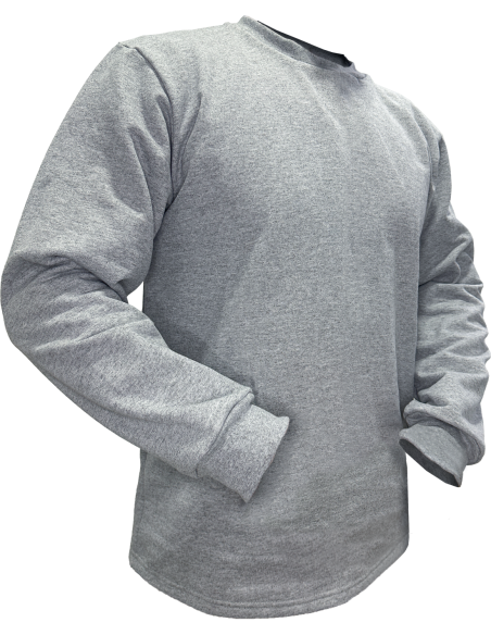 BUZO ALGODON FRIZA LEKA GRIS TOPO TALLE S 546