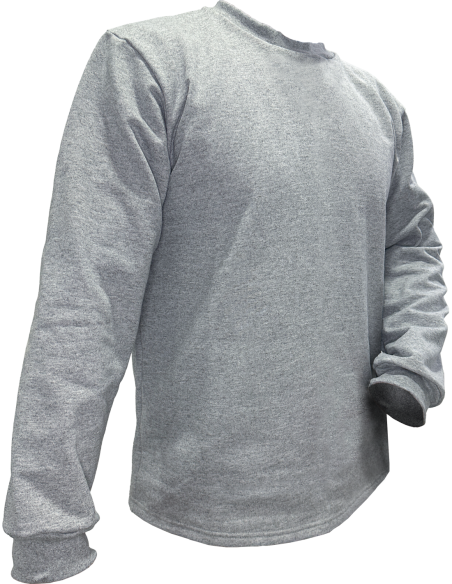 BUZO ALGODON FRIZA LEKA GRIS TOPO TALLE S 546
