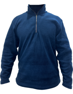 BUZO POLAR LEKA AZUL CON CUELLO Y CIERRE TALLE S 552