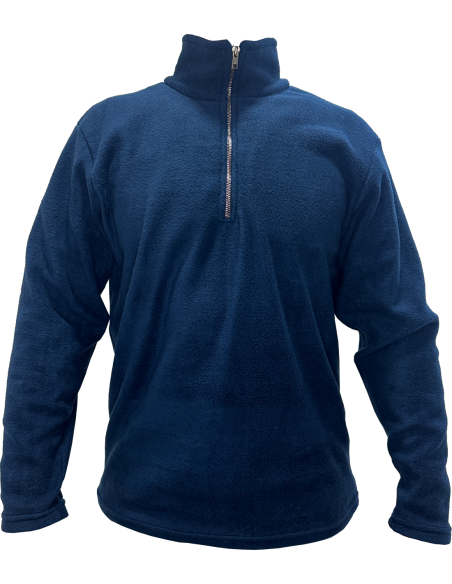 BUZO POLAR LEKA AZUL CON CUELLO Y CIERRE TALLE S 552