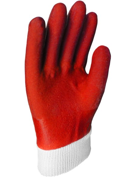GUANTES PVC ROJO PUÑO ALGODÓN DC