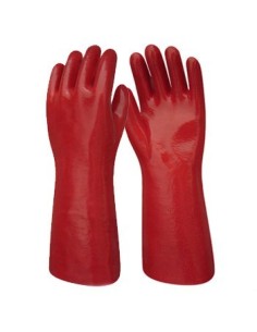 GUANTES PVC ROJO PUÑO LARGO 40 CM