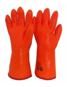 GUANTES PVC DPS NARANJA FLUO PUÑO CORTO 35 CM (PARA FRIO) DPS31465
