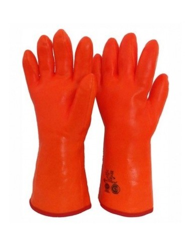 GUANTES PVC DPS NARANJA FLUO PUÑO CORTO 35 CM (PARA FRIO) DPS31465