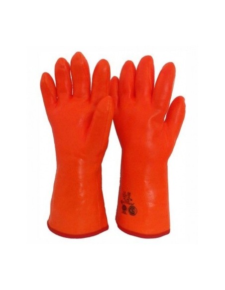 GUANTES PVC DPS NARANJA FLUO PUÑO CORTO 35 CM (PARA FRIO) DPS31465