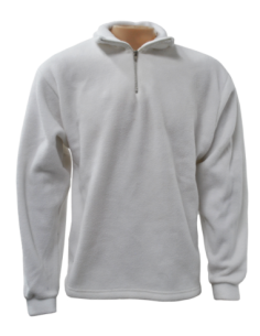 (*) BUZO POLAR BLANCO CON CUELLO Y CIERRE TALLE S
