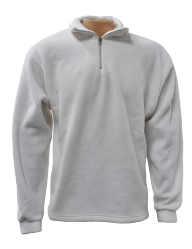 (*) BUZO POLAR BLANCO CON CUELLO Y CIERRE TALLE S