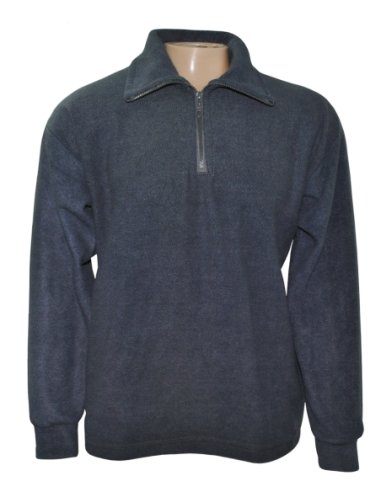 (**) BUZO POLAR GRIS CON CUELLO Y CIERRE TALLE M