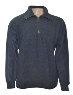 (**) BUZO POLAR GRIS CON CUELLO Y CIERRE TALLE S