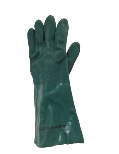 (**) GUANTES PVC VERDE ASPERO PUÑO LARGO 35 CM GP204
