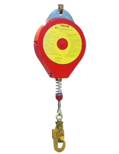 SALVACAIDAS RETRACTIL T5 CABLE DE ACERO GALVANIZADO X 10MTS CARAN