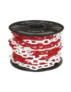 CADENA PLASTICA ROJA Y BLANCA 50 X 30 MM X 50 CM POR METRO 2