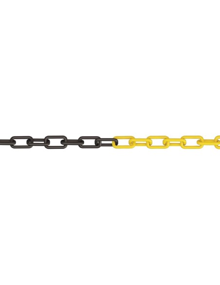 (*) CADENA PLASTICA AMARILLA Y NEGRA 50 X 30 MM X 50 CM POR METRO