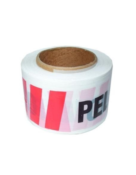 CINTA PELIGRO  ROJA Y BLANCA 8CM X 200MTS  CIN-PEL