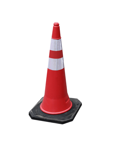 (*) CONO ECONOMICO DPS ROJO DE 75 CM CON 2 REFLECTIVOS Y BASE DE GOMA UCU0002PV