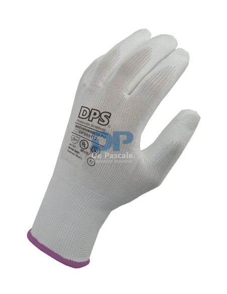 (*) GUANTES TEJIDOS DPS BAÑO PU BLANCO TALLE 6 DPS85111