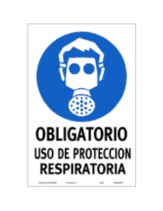CARTEL 40 X 45 - N° 02 - OBLIGLIGACION USAR PROTECCION RESPIRATORIA CE-00240X45