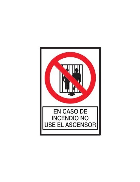 (*) CARTEL 19 X 27 - N° 175 - EN CASO DE INCENDIO NO USAR EL ASCENSOR CE-140