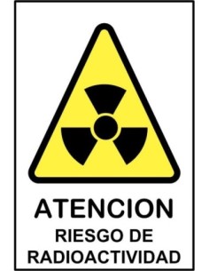 (*) CARTEL 19 X 27 - N° 180 - ATENCION RIESGO DE RADIOACTIVIDAD CE-144