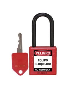 BLOOK CANDADO DIELECTRICO PLASTICO 40 MM ROJO CAN-1010