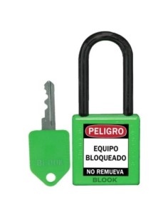 BLOOK CANDADO DIELECTRICO PLASTICO 40 MM VERDE CAN-1025