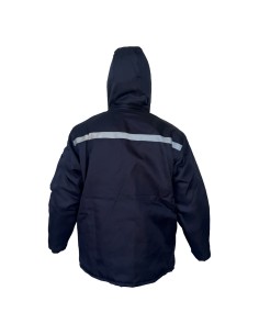 CAMPERA TELA TRUCKER AZUL CON REFLECTIVO GRIS TALLE S 2