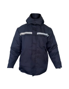 CAMPERA TELA TRUCKER AZUL CON REFLECTIVO GRIS TALLE S