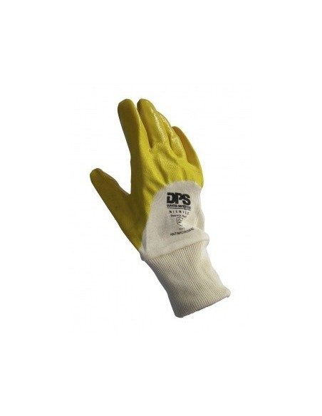 (*) GUANTES NITRILO DPS AMARILLO PUÑO DE ALGODON DORSO VENTILADO DPS17125