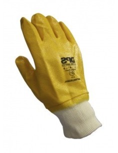 (*) GUANTES NITRILO DPS AMARILLO PUÑO DE ALGODON TALLE 10  DPS16125