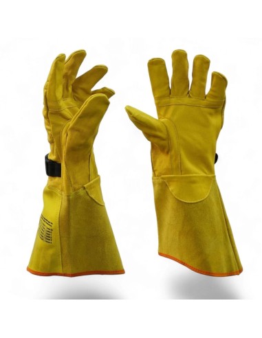 (**) GUANTES VAQUETA DPS COBERTOR CON FUELLE PUÑO LARGO 410325