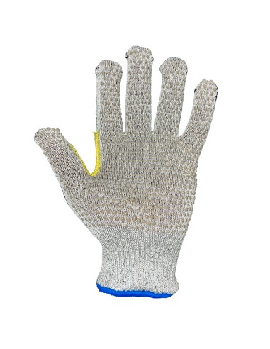 (*) GUANTE ZB ANTICORTE GHR003-T9 HPPE POLISTRICH MOTEADO CON REFUERZO KEVLAR G10 TALLE 9  GHR003-T9