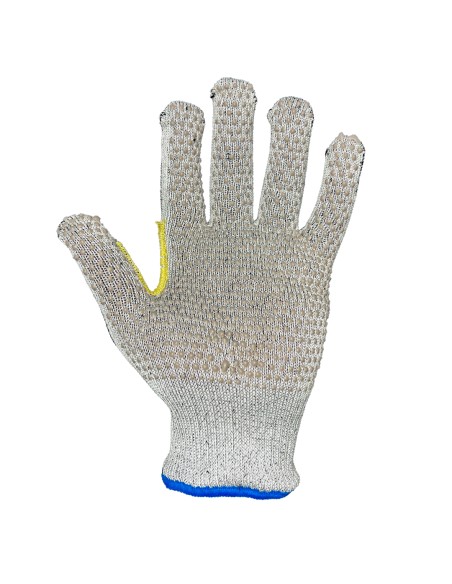 (*) GUANTE ZB ANTICORTE GHR003-T9 HPPE POLISTRICH MOTEADO CON REFUERZO KEVLAR G10 TALLE 9  GHR003-T9