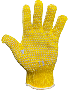 GUANTES TEJIDOS ALGODON DOBLE FAZ ORO MOTEADO TALLE 8 VTA POR CTA Y ORDEN GPM026 2