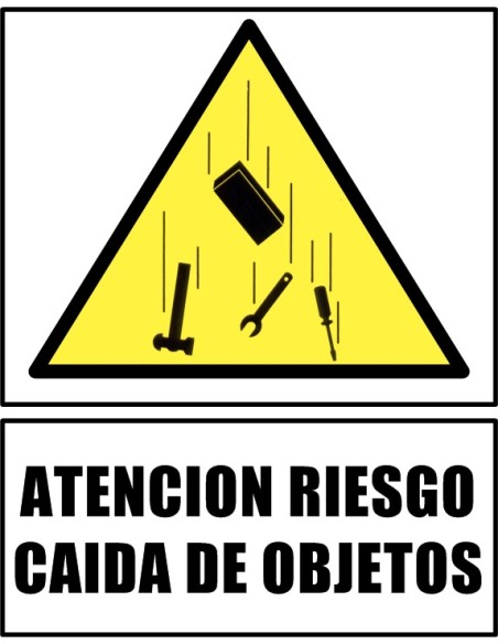 (*) CARTEL 40 X 45 - N° 312 - ATENCION RIESGO CAIDA DE OBJETOS CE-31240X45