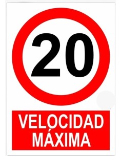 (*) CARTEL 40 X 45 - N° 57 - VELOCIDAD MAXIMA 20 KM CE-05740X45