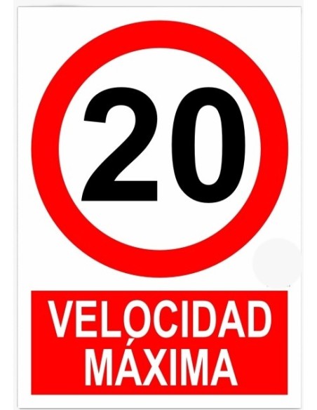(*) CARTEL 40 X 45 - N° 57 - VELOCIDAD MAXIMA 20 KM CE-05740X45