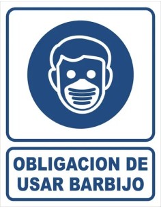 (*) CARTEL 40 X 45 - N° 13 - OBLIGLIGACION USAR BARBIJO CE-01340X45