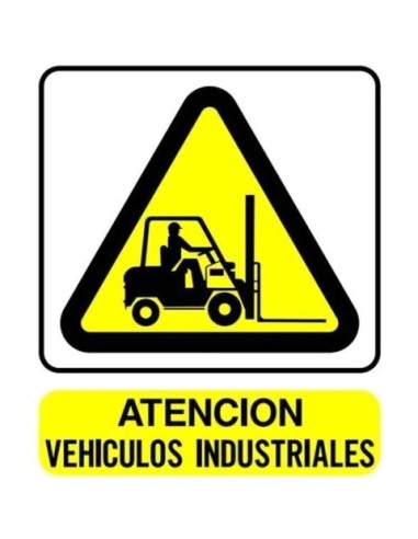 (*) CARTEL 40 X 45 - N° 26 - ATENCION VEHICULOS INDUSTRIALES CE-02640X45