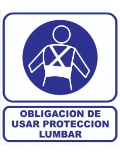 (*) CARTEL 40 X 45 - N° 16 - OBLIGLIGACION USAR FAJA LUMBAR CE-01640X45