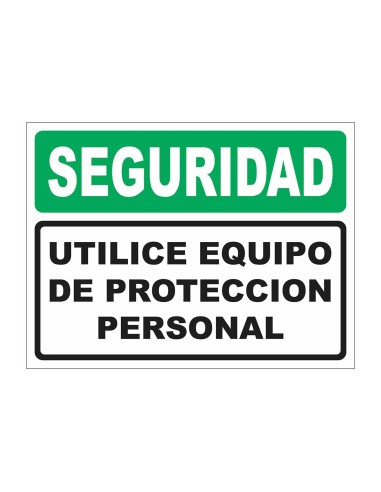 (*) CARTEL 40 X 45 - N° 44 - SEGURIDAD UTILICE EQUIPO DE PROTECCION PERSONAL CE-04440X45