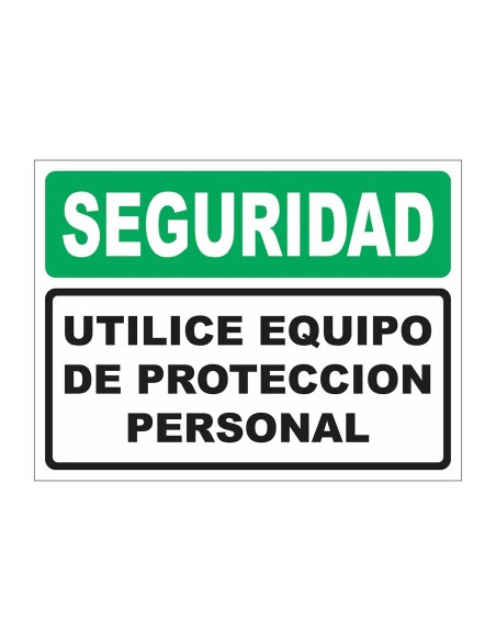 (*) CARTEL 40 X 45 - N° 44 - SEGURIDAD UTILICE EQUIPO DE PROTECCION PERSONAL CE-04440X45