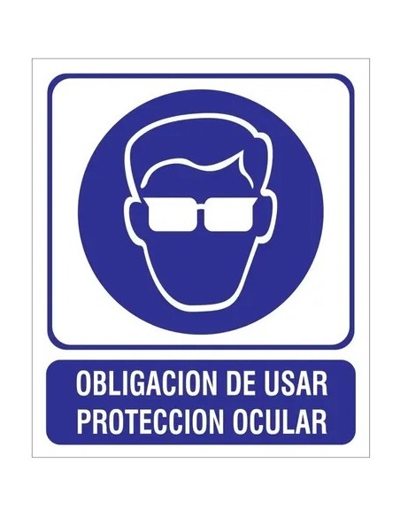 CARTEL 40 X 45 - N° 06 - OBLIGLIGACION USAR PROTECCION OCULAR CE-00640X45
