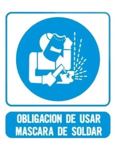 CARTEL 40 X 45 - N° 07 - OBLIGLIGACION USAR MASCARA PARA SOLDAR CE-00740X45