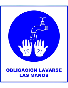 (*) CARTEL 30 X 40 - N° 72 - OBLIGACION LAVARSE LAS MANOS CE-072