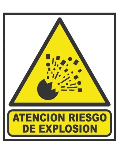 (*) CARTEL 40 X 45 - N° 23 - ATENCION RIESGO DE EXPLOSION CE-02340X45