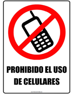 (*) CALCO 10 X 15 - N° 169 - NO UTILIZAR TELEFONO CELULAR EN ESTA AREA C-10X15-NC