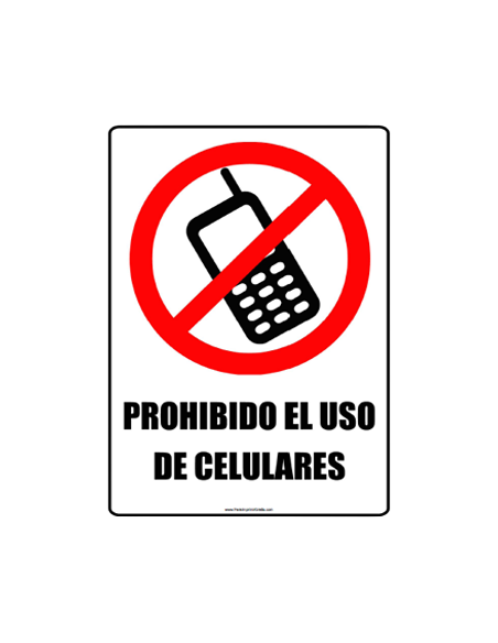 (*) CALCO 10 X 15 - N° 169 - NO UTILIZAR TELEFONO CELULAR EN ESTA AREA C-10X15-NC