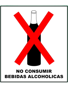 (*) CARTEL 40 X 45 - N° 46 - NO CONSUMIR BEBIDAS ALCOHOLICAS CE-04640X45